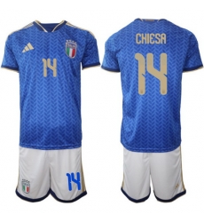 Italy Home Blue Soccer Jersey 0017