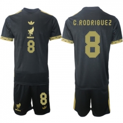 Men Mexico 2025 Soccer Jerseys BlackGold #8 C.RODRIGUEZ