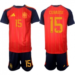 Spain 2026 FIFA World Cup Soccer Jersey Red #15 CUBARSI