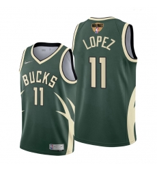 bucks brook lopez green 2021 nba playoffs jersey