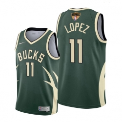 bucks brook lopez green 2021 nba playoffs jersey