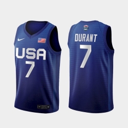 Men's USA Team Kevin Durant Away Blue 2021 Tokyo Olympics Jersey