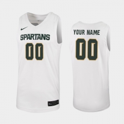 Michigan State Spartans Custom White Replica Men'S Jersey