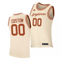 Texas Longhorns Custom Cream Retro Texas Longhorns Jersey