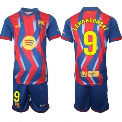Men FC Barcelona 2026 Soccer Jerseys RedBlue #9 LEWANDOWSKI