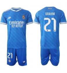 Men Real Madrid 2026 Soccer Jerseys Blue #21 BRAHIM Men Real Madrid 2026 Soccer Jerseys Blue #21 BRAHIM