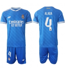 Men Real Madrid 2026 Soccer Jerseys Blue #4 ALABA Men Real Madrid 2026 Soccer Jerseys Blue #4 ALABA
