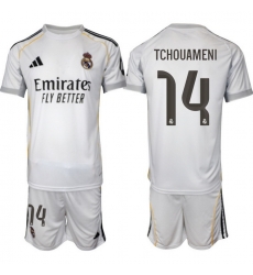 Men Real Madrid 2026 Soccer Jerseys White #14 TCHOUAMENI Men Real Madrid 2026 Soccer Jerseys White #14 TCHOUAMENI