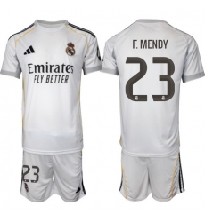 Men Real Madrid 2026 Soccer Jerseys White #23 F.MENDY