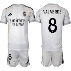 Men Real Madrid 2026 Soccer Jerseys White #8 VALVERDE (2)