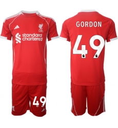 Men Liverpool 2026 Soccer Jerseys Red #49 GORDON