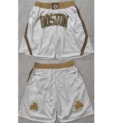Men Boston Celtics Cream Shorts 