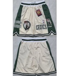 Men Boston Celtics White Shorts Men Boston Celtics White Shorts