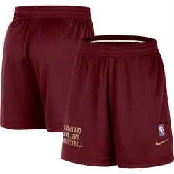 Men Cleveland Cavaliers Wine Warm Up Performance Practice Shorts 