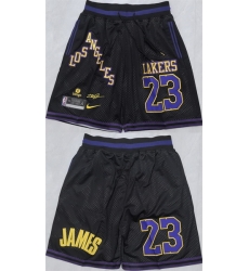 Men Los Angeles Lakers 23 LeBron James Black 2025 Shorts   Men Los Angeles Lakers 23 LeBron James Black 2025 Shorts