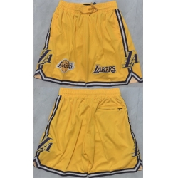 Men Los Angeles Lakers Yellow 2025 Shorts  