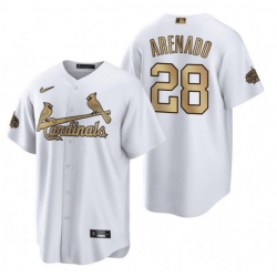 Men St  Louis St.Louis Cardinals 28 Nolan Arenado 2022 All Star White Cool Base Stitched Baseball Jersey