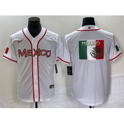 Men Mexico Baseball 2023 White World Baseball Classic Team Big Logo Stitched Jersey 2