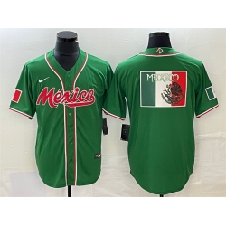 Men Mexico Baseball Green 2023 World Baseball Classic Team Big Logo Stitched Jersey 3