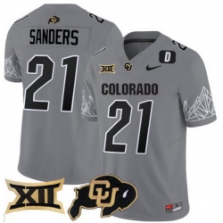 Men Colorado Buffaloes #21 Shilo Sanders Gray Vapor Limited Stitched Football Jersey