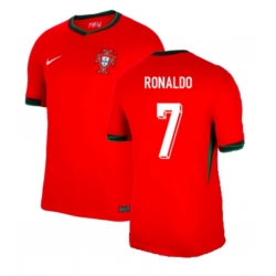 Men Soccer #7 Ronaldo Red Jersey