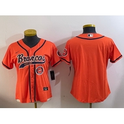 Women Denver Broncos orange Cool Base Stitched Baseball Jersey