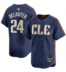 Men Cleveland Guardians Chase DeLauter 24 Navy Elite 2024 City Connect Jersey Men Cleveland Guardians Chase DeLauter 24 Navy Elite 2024 City Connect Jersey