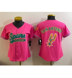 Women San Antonio Spurs Team Big Logo Pink Stitched Baseball Jersey Women San Antonio Spurs Team Big Logo Pink Stitched Baseball Jersey
