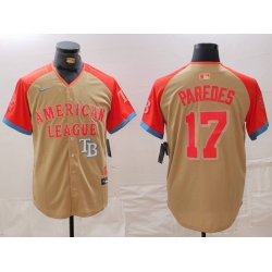 Men American League 17 Isaac Paredes Cream 2024 All Star Limited Stitched Jersey 5