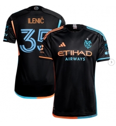 Men's New York City FC Mitja Ilenič adidas Black 2024 24 7 Kit Authentic Player Jersey