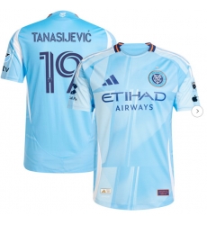 Men's New York City FC Strahinja Tanasijevic adidas Light Blue 2025 The Excelsior Kit Authentic Player Jersey Men's New York City FC Strahinja Tanasijevic adidas Light Blue 2025 The Excelsior Kit Authentic Player Jersey