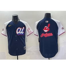 Men American League Cleveland Guardians Team Big Logo Navy Alternate 2025 All Star Edition Limited Stitched Baseball Jersey