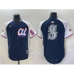 Men American League Seattle Mariners Team Big Logo Navy Alternate 2025 All Star Edition Limited Stitched Baseball Jersey Men American League Seattle Mariners Team Big Logo Navy Alternate 2025 All Star Edition Limited Stitched Baseball Jersey
