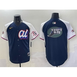Men American League Tampa Bay Rays Team Big Logo Navy Alternate 2025 All Star Edition Limited Stitched Baseball Jersey Men American League Tampa Bay Rays Team Big Logo Navy Alternate 2025 All Star Edition Limited Stitched Baseball Jersey