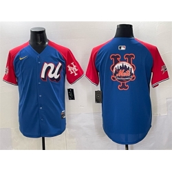 Men National League New York Mets Team Big Logo Blue Red Alternate 2025 All Star Edition Limited Stitched Baseball Jersey Men National League New York Mets Team Big Logo Blue Red Alternate 2025 All Star Edition Limited Stitched Baseball Jersey
