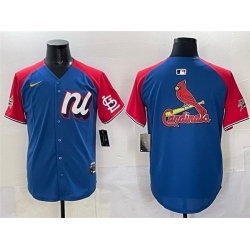Men National League St  Louis Cardinals Team Big Logo BluE Red Alternate 2025 All Star Edition Limited Stitched Baseball Jersey Men National League St  Louis Cardinals Team Big Logo BluE Red Alternate 2025 All Star Edition Limited Stitched Baseball Jersey