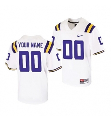 LSU Tigers Custom Youth White College Football Jersey LSU Tigers Custom Youth White College Football Jersey