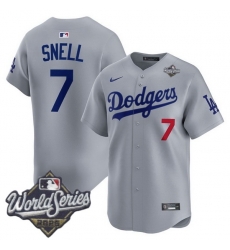Men Los Angeles Dodgers 7 Blake Snell 2025 World Series Cool Base Stitched Baseball Jersey Gray Men Los Angeles Dodgers 7 Blake Snell 2025 World Series Cool Base Stitched Baseball Jersey Gray
