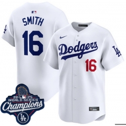 Men Los Angeles Dodgers 16 Will Smith Cool Base 2025 World Champions Stitched Baseball Jersey White