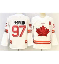 Men Canada Hockey 97 Connor McDavid White With A Patch Stitched Jersey
