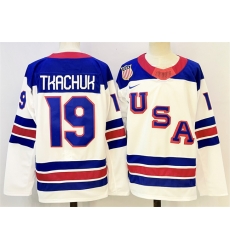 Men USA 19 Matthew Tkachuk White 2025 2026 Stitched Jersey