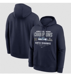 Men Seattle Seahawks College Navy 2025 NFC Champions Team Nation Hoodie
