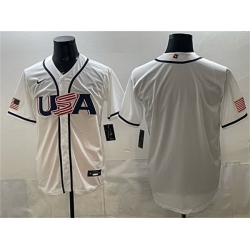 Men USA Baseball Blank White 2026 World Baseball Classic Home Stadium Stitched Jersey