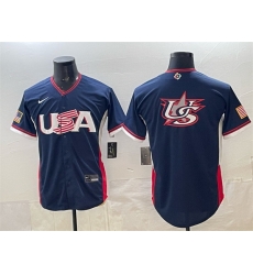 Men USA Baseball Navy 2026 World Baseball Classic Big Logo Road Stadium Stitched Jersey