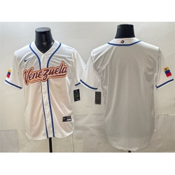 Men Venezuela Baseball Blank White 2026 World Baseball Classic Home Stadium Stitched Jersey