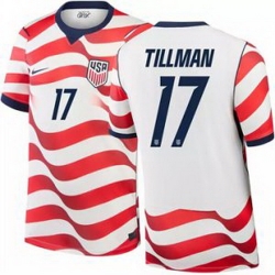 Men 17 Malik Tillman USMNT 2026 Home Stadium Replica Jersey 1