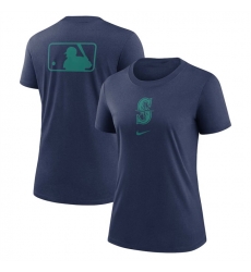 Women Seattle Mariners Navy Early Work Tri Blend Dri FIT T Shirt
