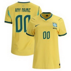 Women 00 Brazil National Team Custom 2026 Home Jersey 4