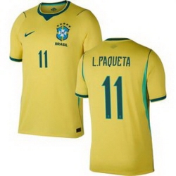 Women 11 Brazil National Team Lucas Paqueta 2026 Home Jersey 1