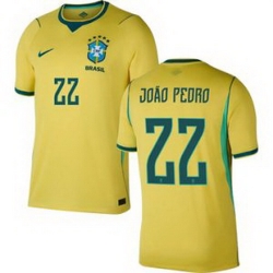 Women 22 Brazil National Team Joao Pedro 2026 Home Jersey 1